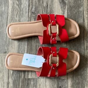 NWT Time and Tru red slides. Size 9